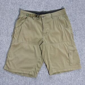 Prana Zion Cargo Hiking Shorts Men's Medium Green Belted Stretch Hiking Gorpcore